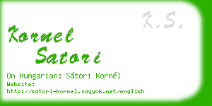 kornel satori business card